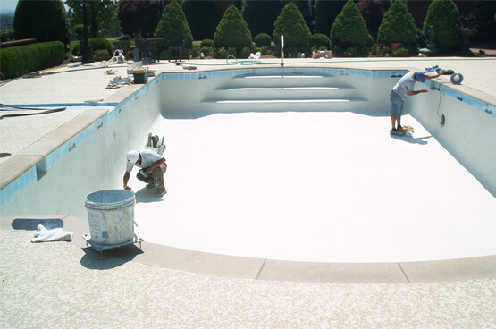 Pool Remodeling White Plaster
